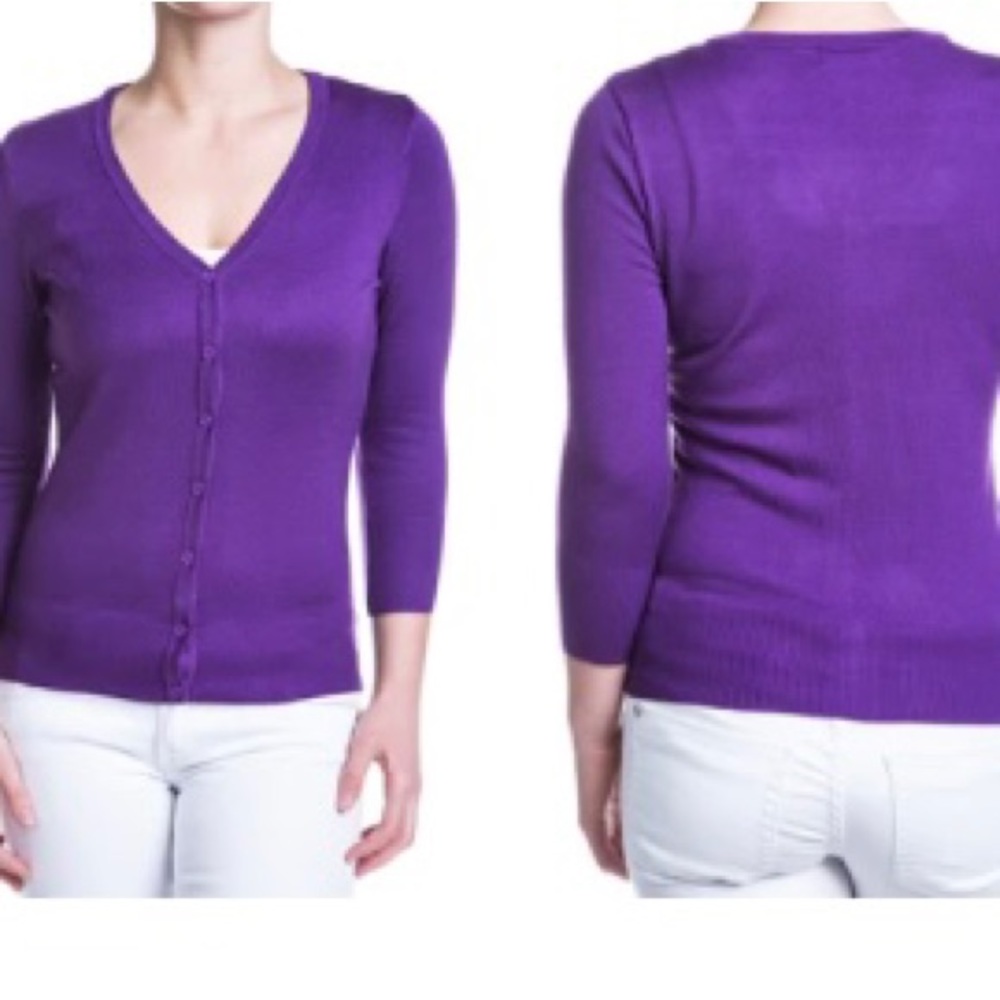 Spruce 100% Cashmere Violet Cardigan Size M/L